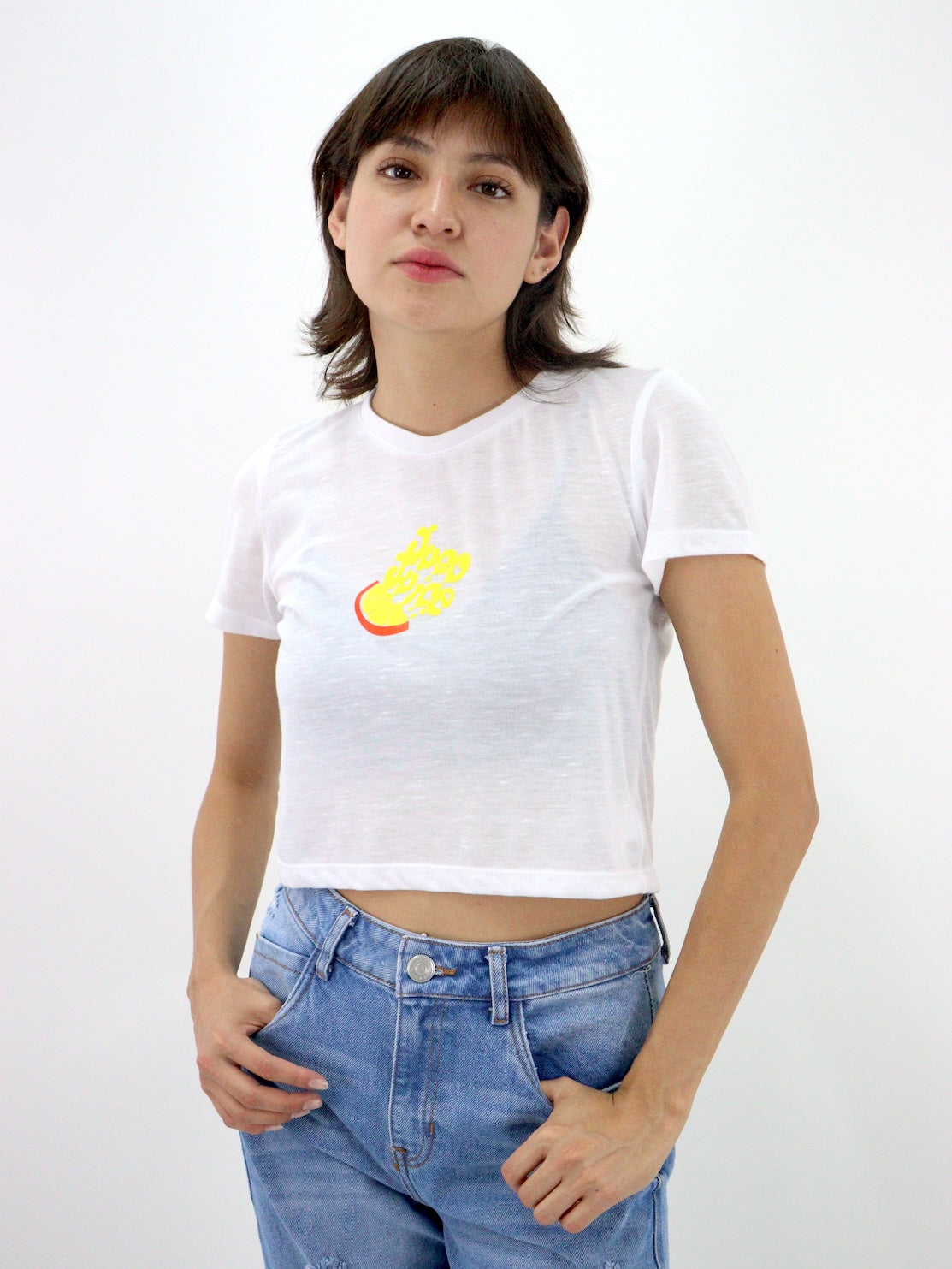 Playera slim size manga corta con estampado