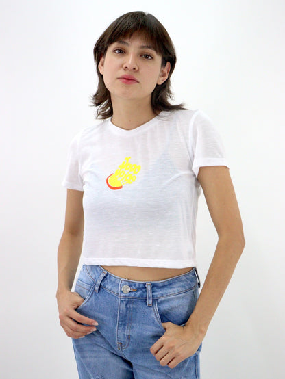 Playera slim size manga corta con estampado