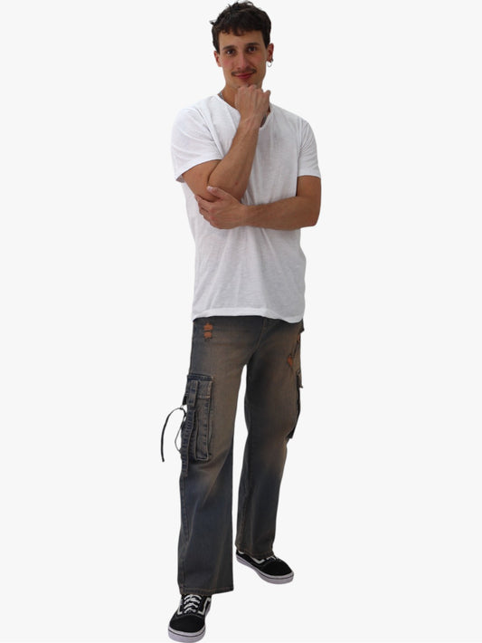 Jeans estilo baggy deslavado