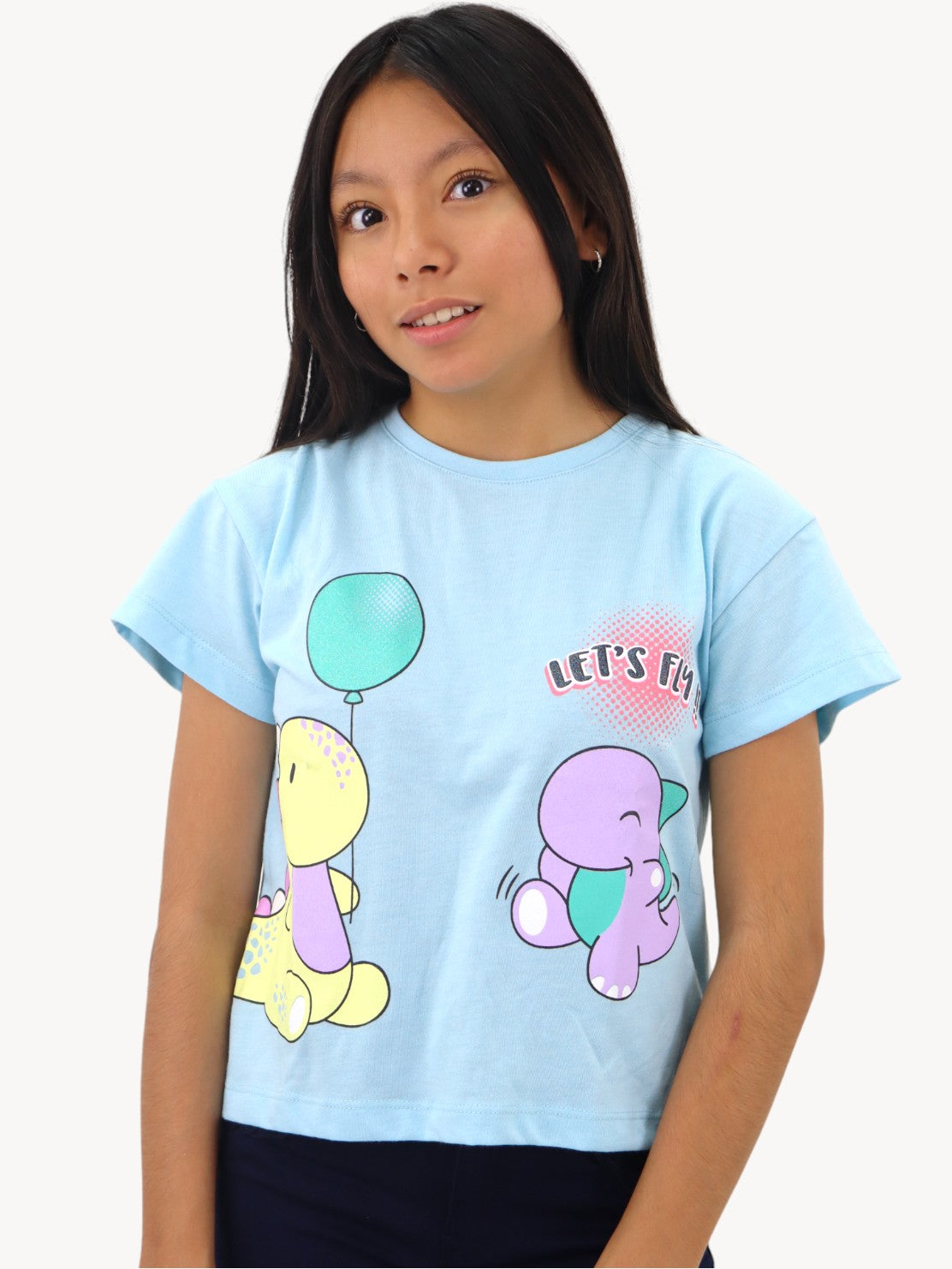 Playera manga corta con diseño de dinosaurios