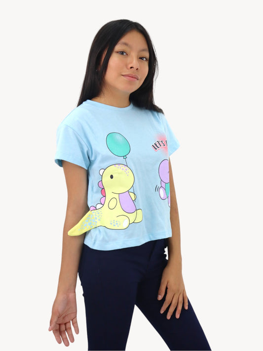 Playera manga corta con diseño de dinosaurios