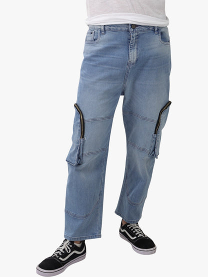 Baggy cargo azul claro