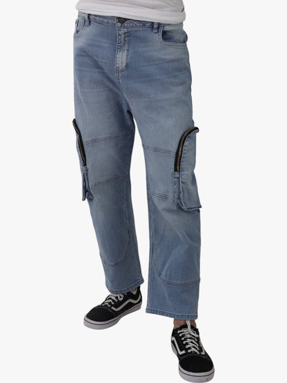 Baggy cargo azul claro