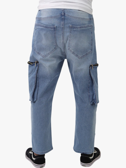 Baggy cargo azul claro