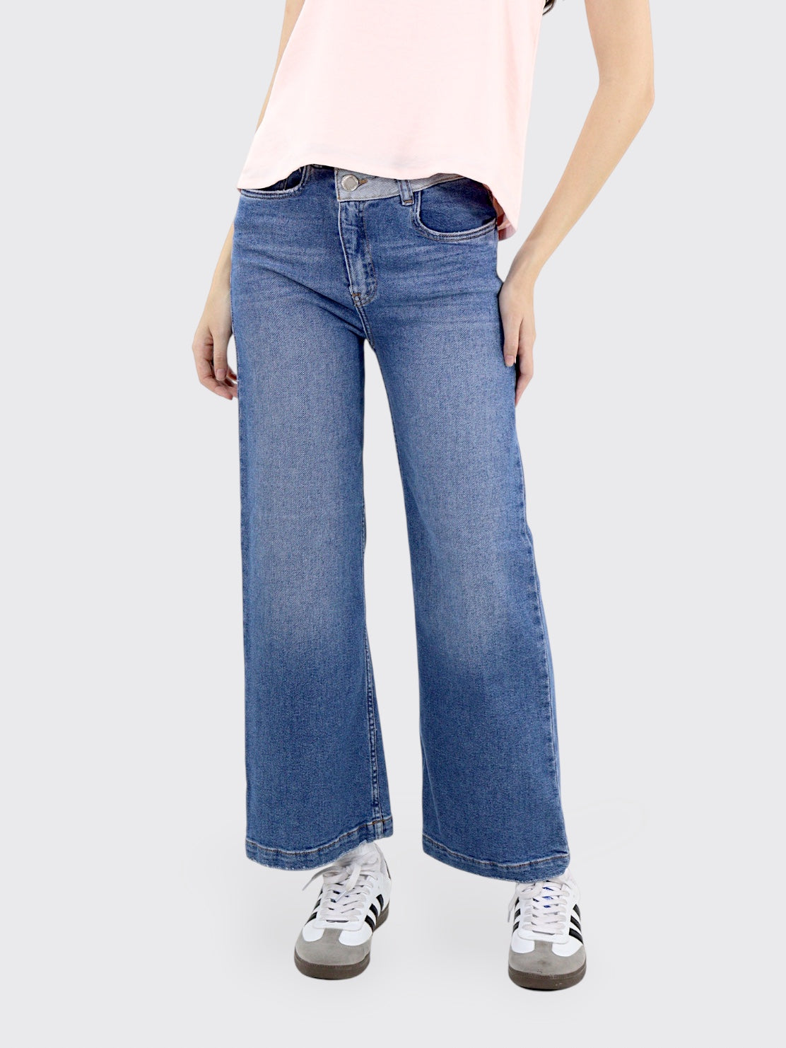 Jeans Wide-Tiro Medio