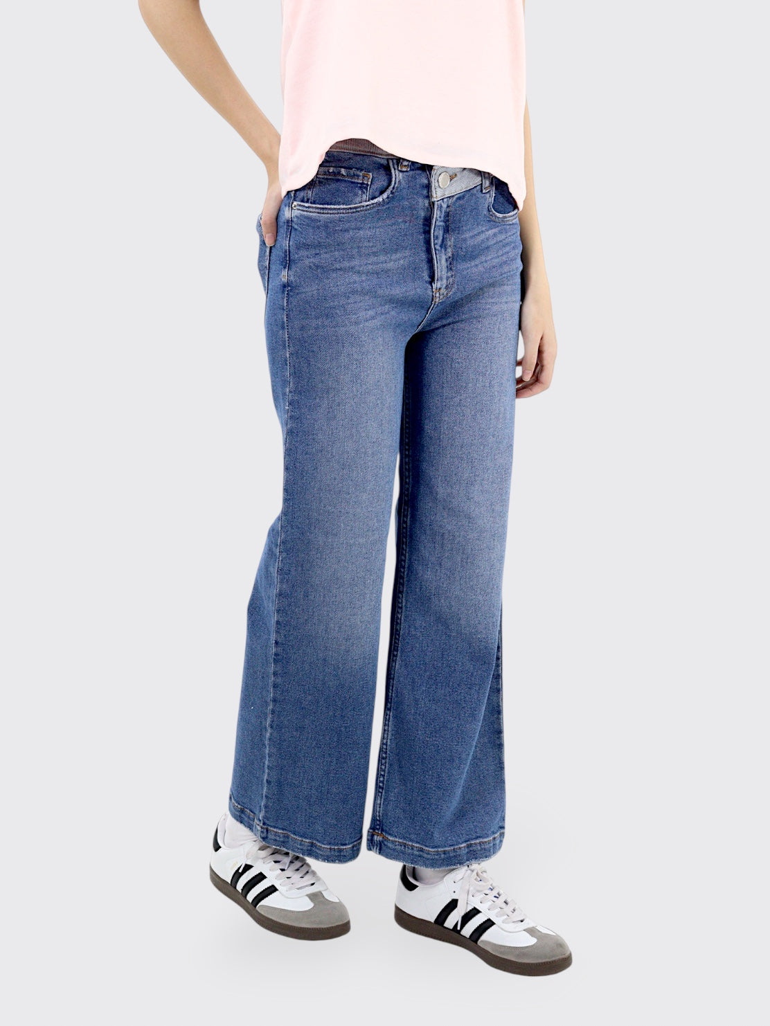 Jeans Wide-Tiro Medio