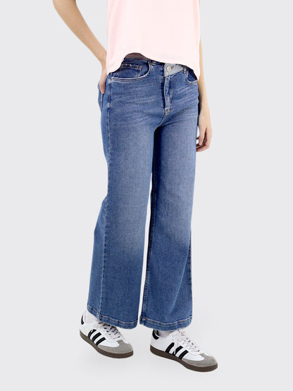 Jeans Wide-Tiro Medio