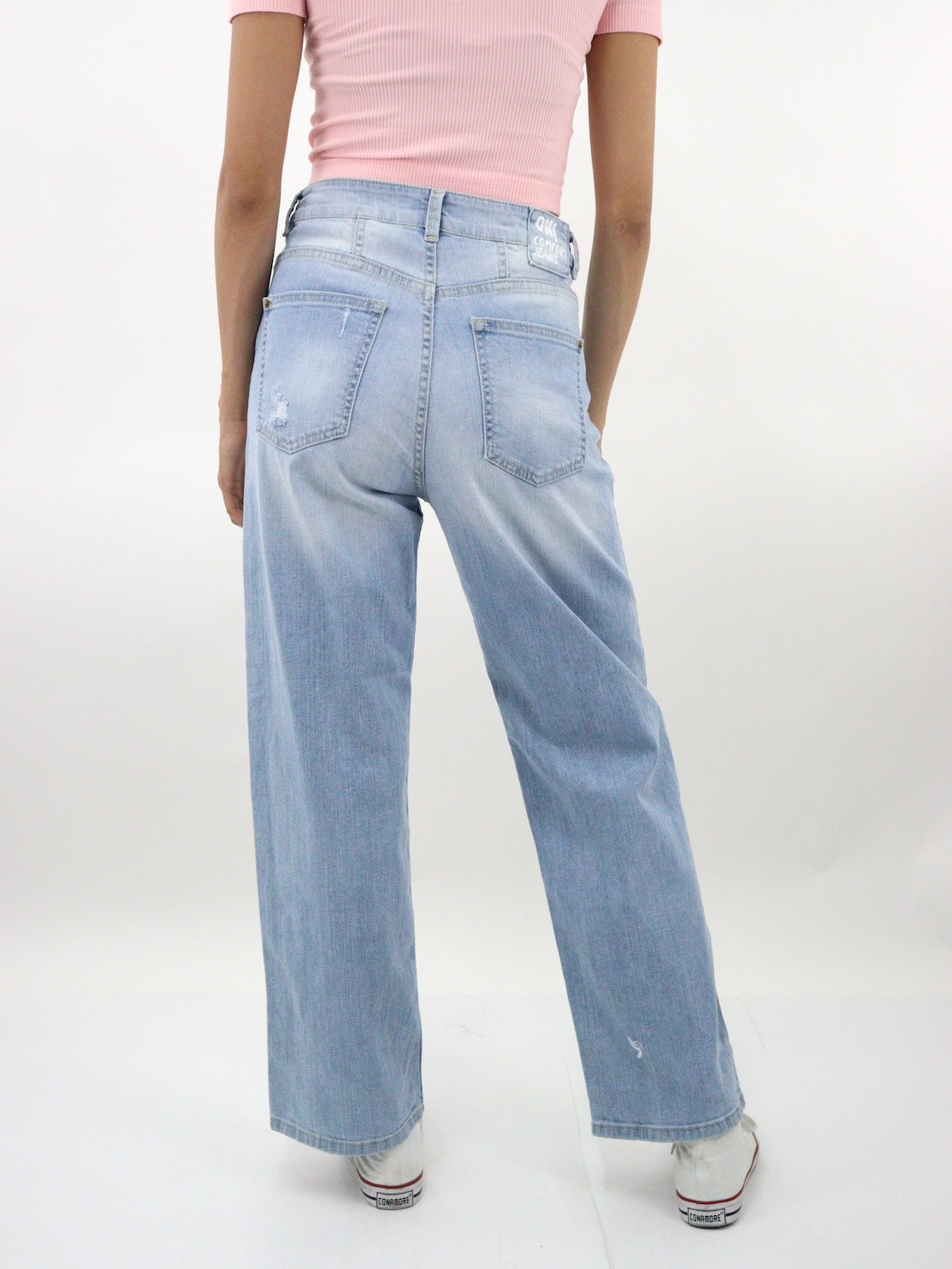 Jeans wide Leg con destrucción