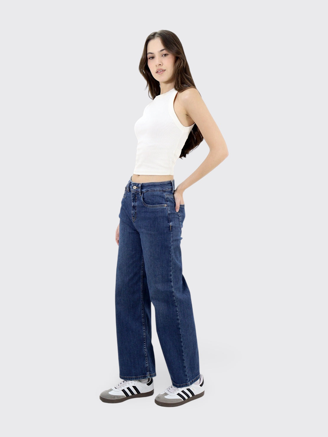 Jeans Wide-Tiro Alto