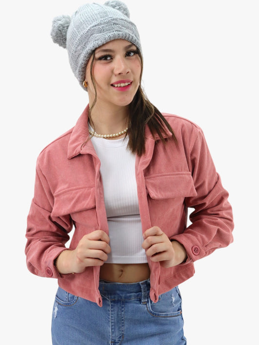 Sobrecamisa de pana rosa palo