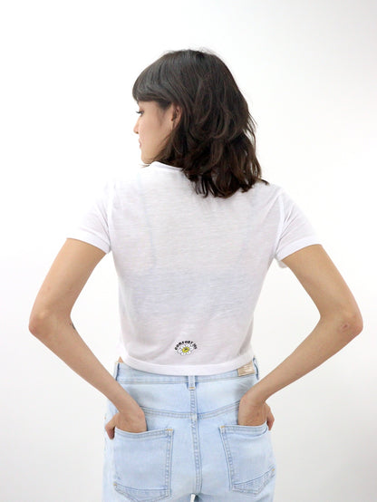 Playera slim size con estampado floral