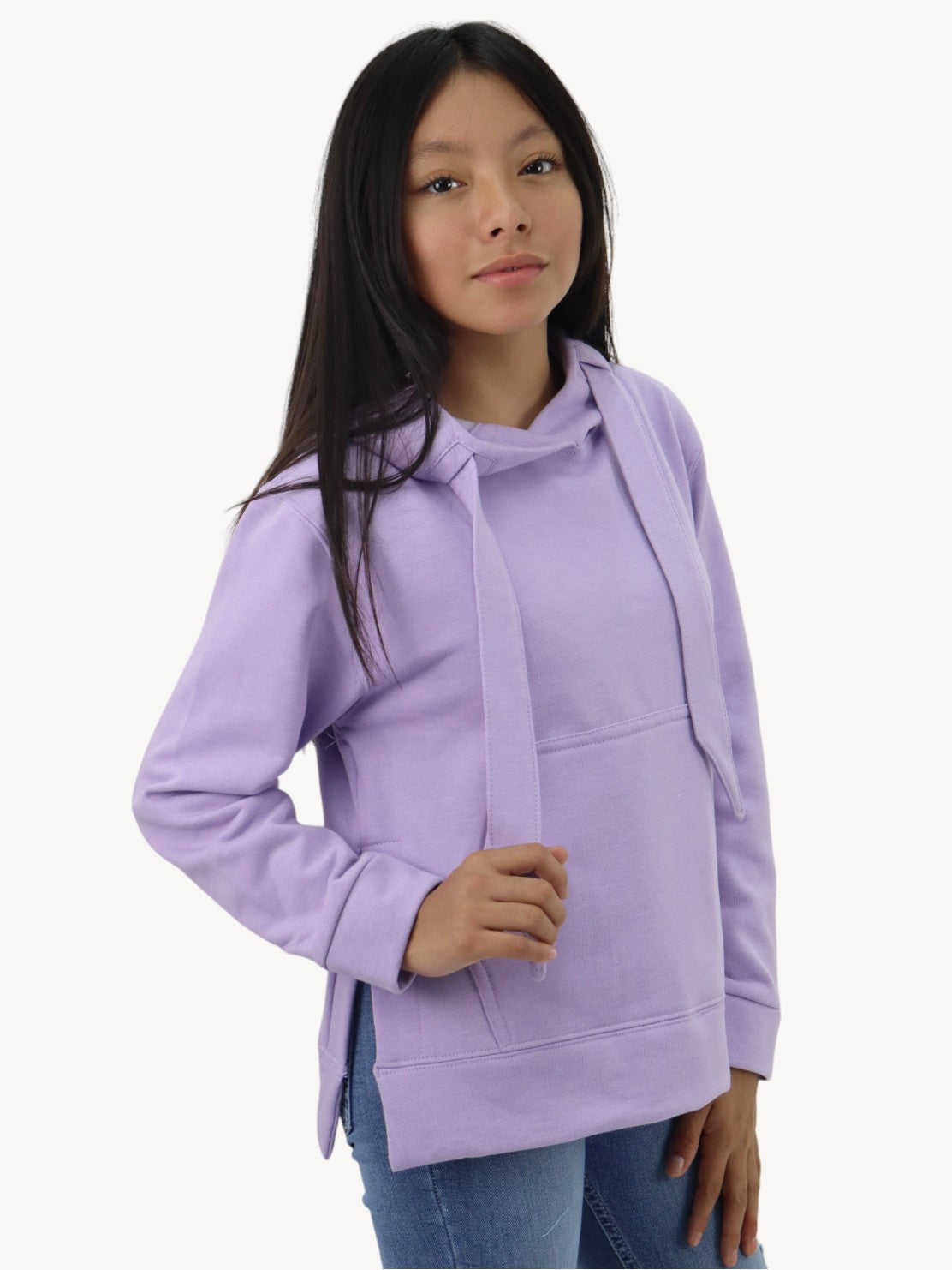 Sudadera con capucha lila