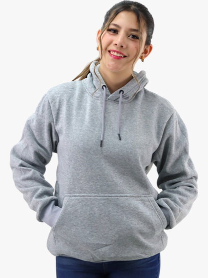 Hoodie básica unisex gris claro con capucha