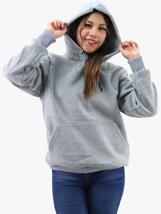 Hoodie básica unisex gris claro con capucha