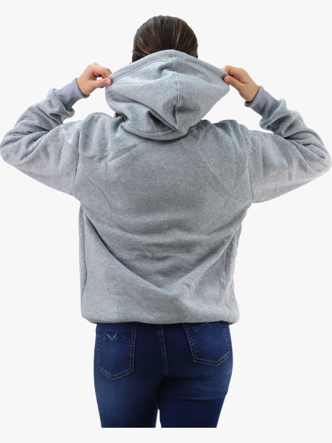 Hoodie básica unisex gris claro con capucha