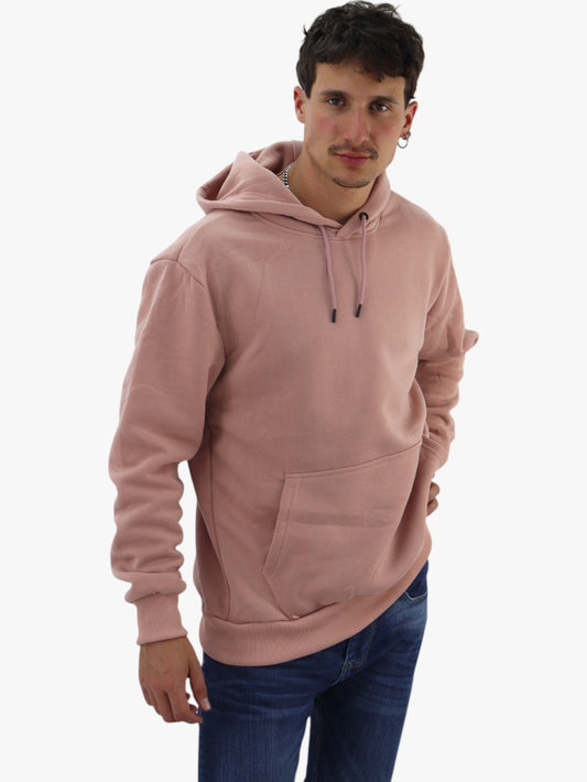 Hoodie básica unisex rosa palo con capucha