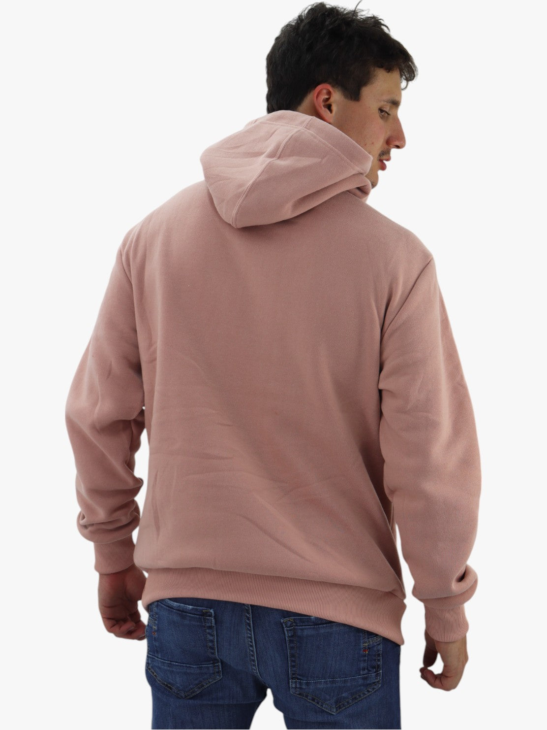 Hoodie básica unisex rosa palo con capucha