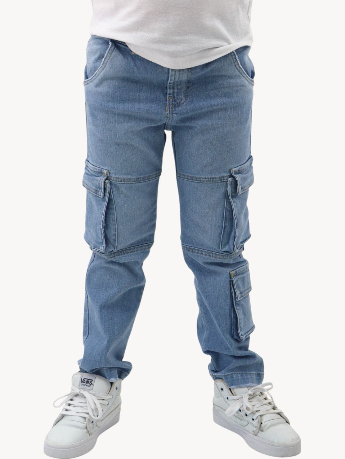 Jeans cargo bolsillos azul claro
