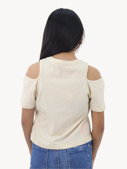 Playera manga corta con diseño floral