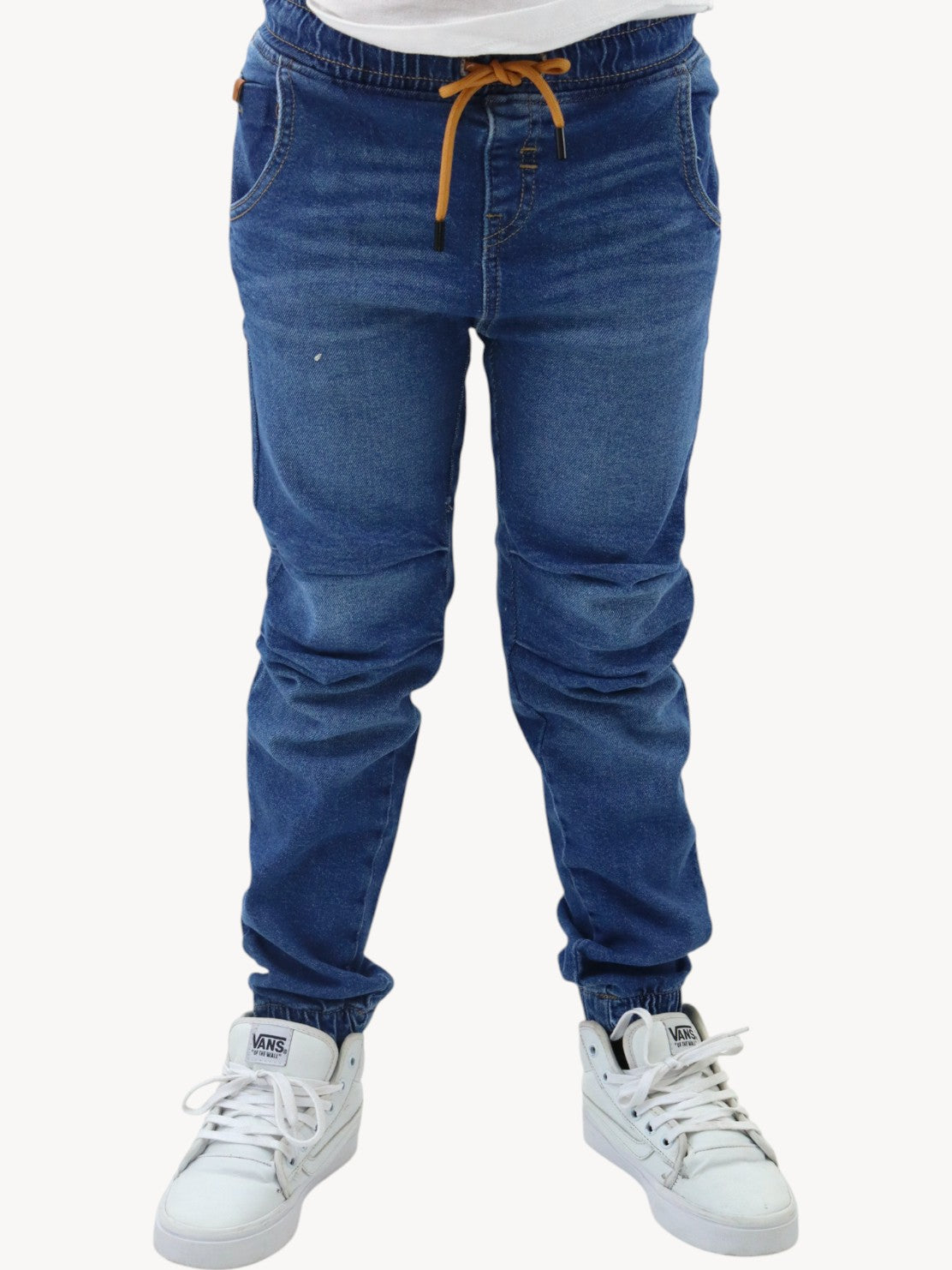 Jogger azul medio con cinturilla elástica