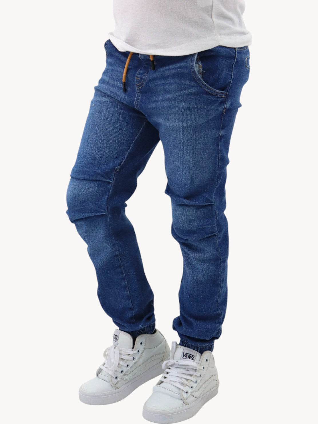 Jogger azul medio con cinturilla elástica