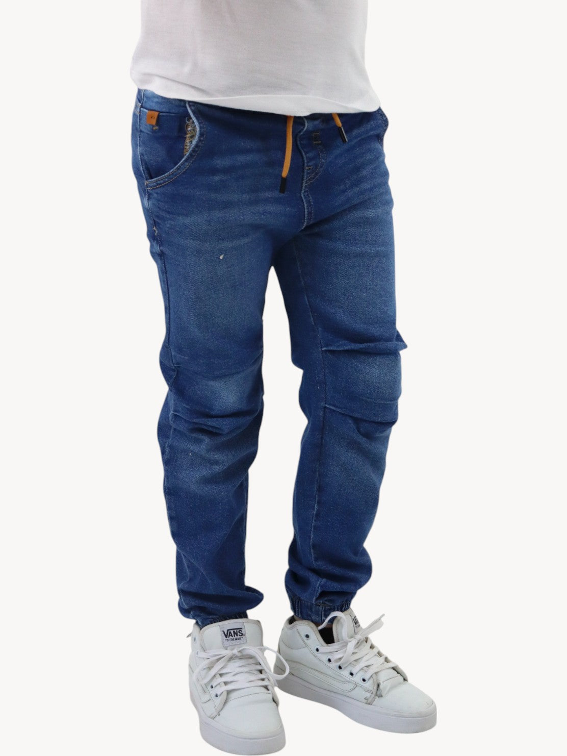 Jogger azul medio con cinturilla elástica