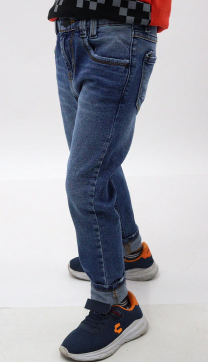 Jeans skinny de color azul medio