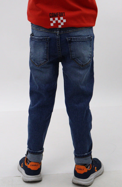 Jeans skinny de color azul medio