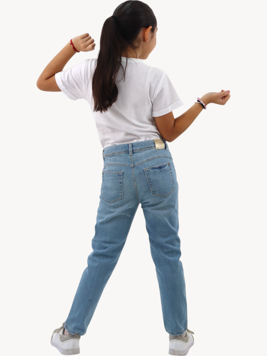 Jeans con detalle de osos en bolsa