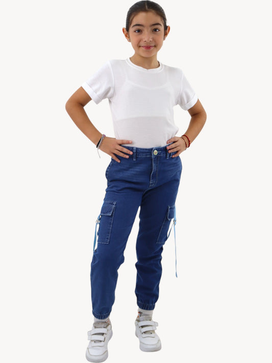 Jogger cargo azul oscuro