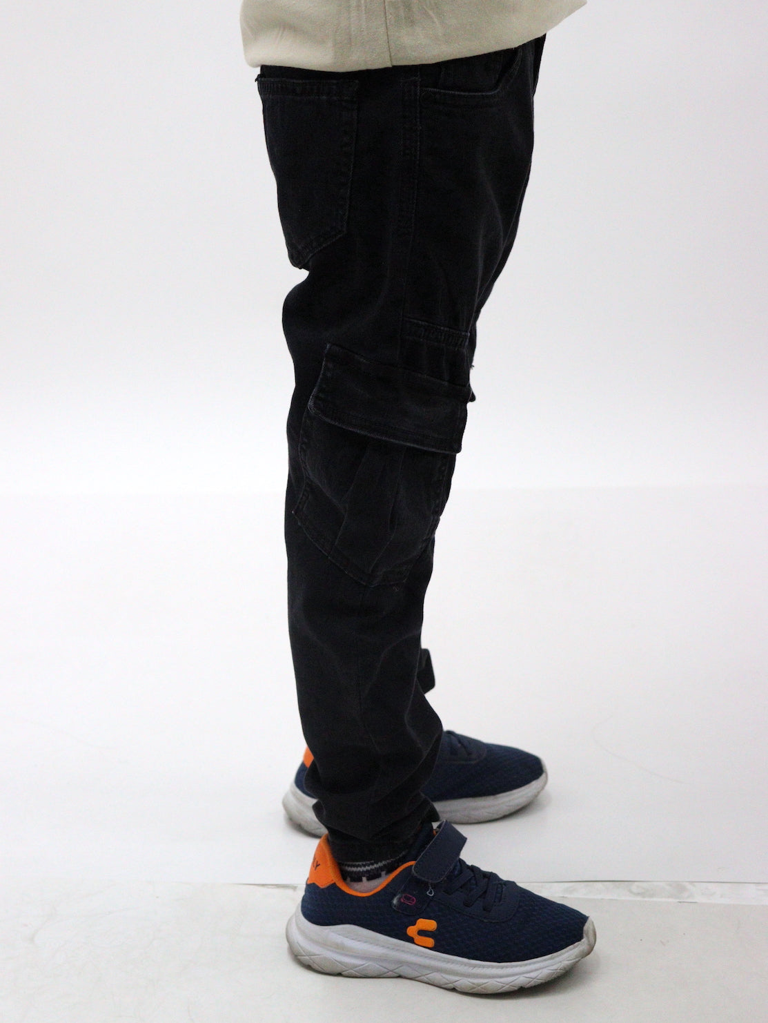 Pantalon De Mezclilla Negro Deslavado Hombre Jeans Cargo De Color