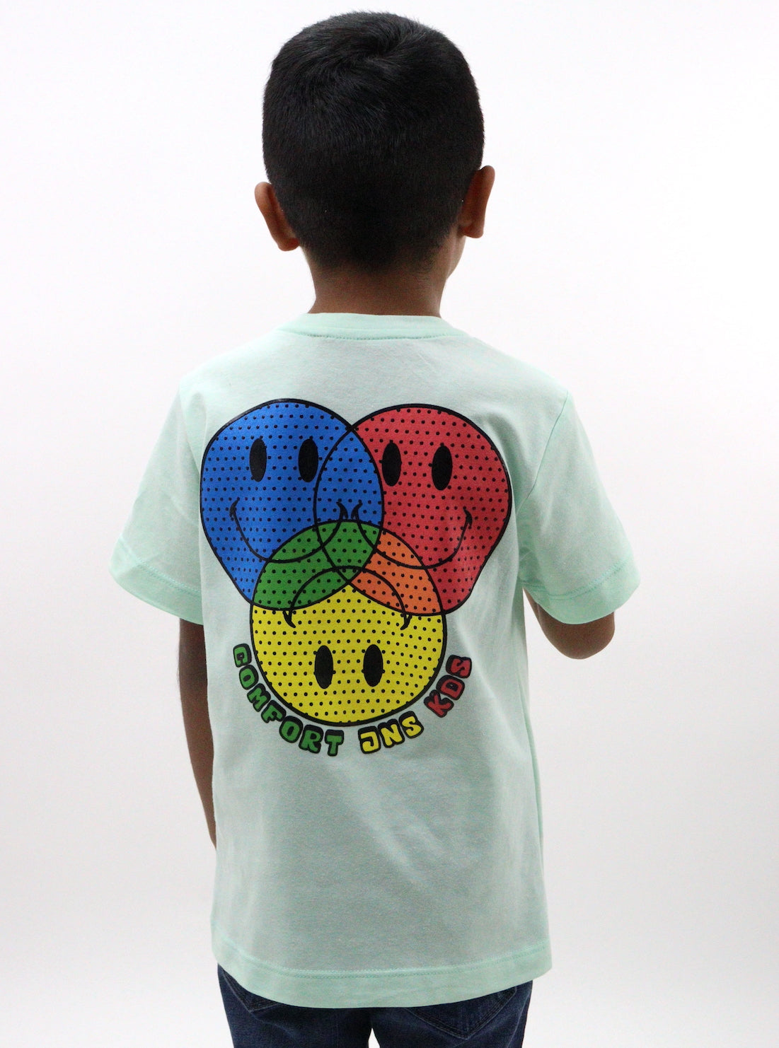 Playera smiley manga corta de color verde