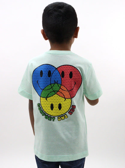 Playera smiley manga corta de color verde