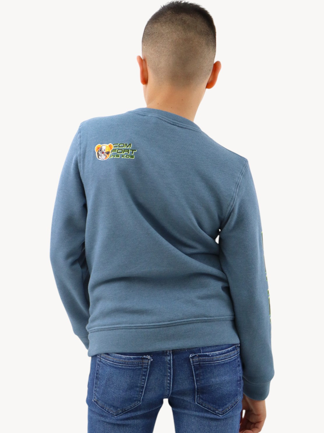 Sudadera cerrada con estampado de oso robótico