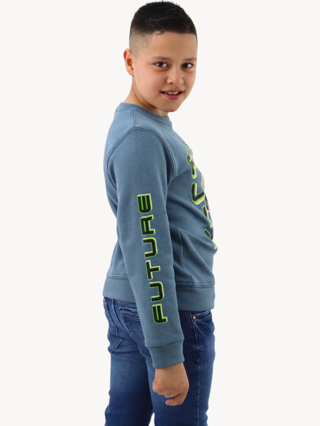 Sudadera cerrada con estampado de oso robótico