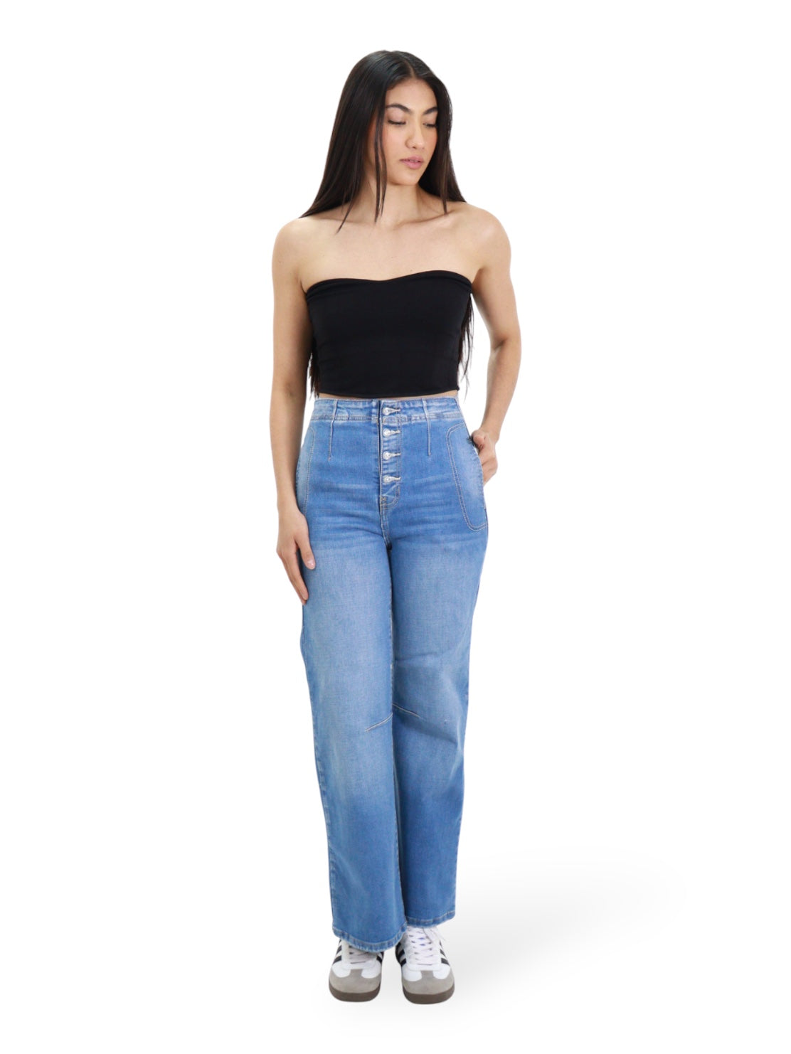 Jeans Wide-Tiro Alto