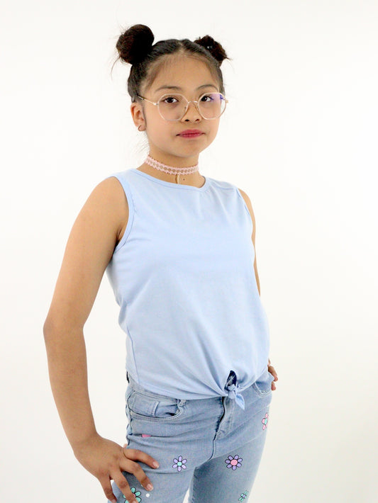 Playera tank de color azul