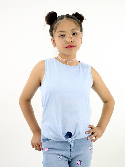 Playera tank de color azul