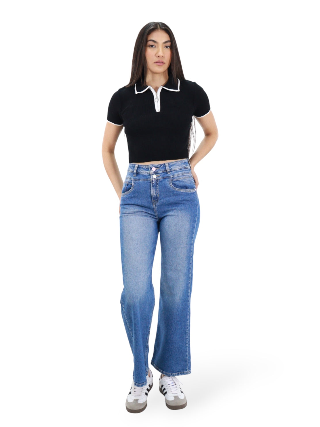 Jeans Wide-Tiro Alto
