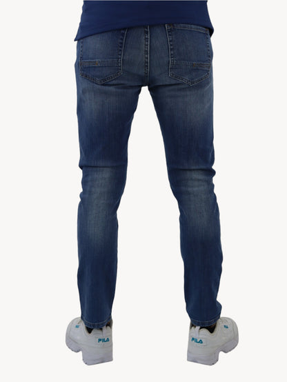 Jeans slim/skinny de color azul deslavado