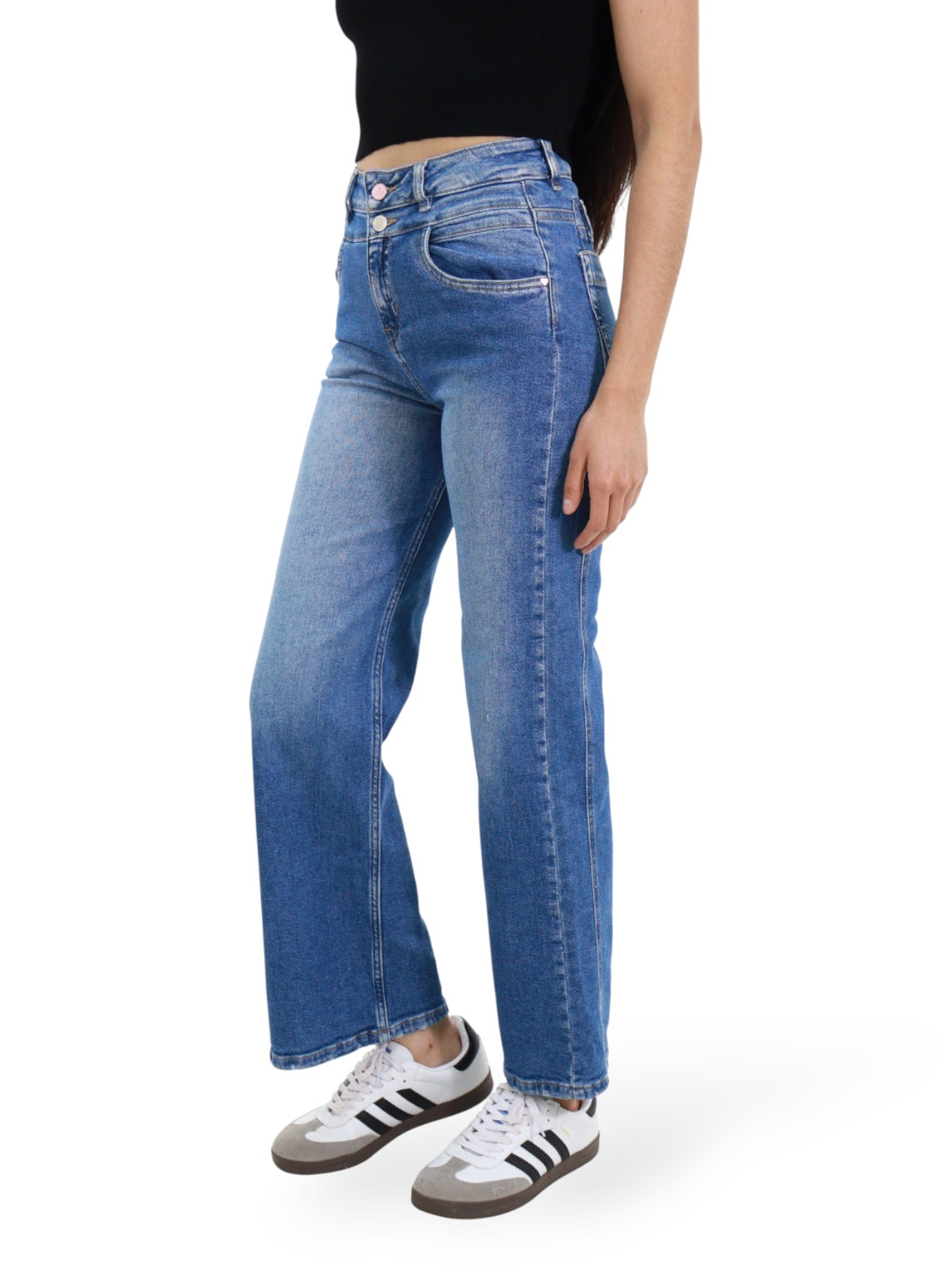 Jeans Wide-Tiro Alto