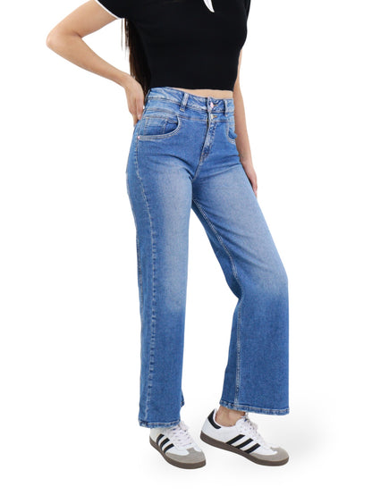 Jeans Wide-Tiro Alto
