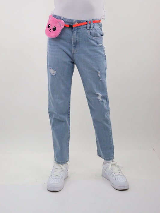 Jeans mom clasic con monedero decorativo edición especial