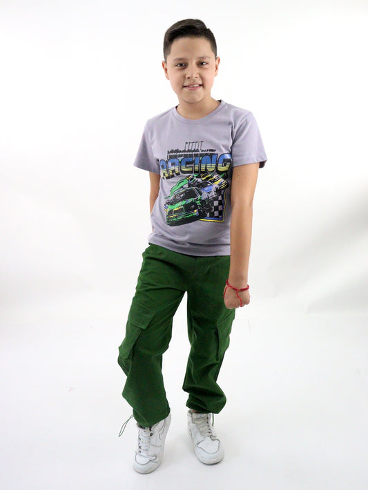 Pantalón parachute de color verde