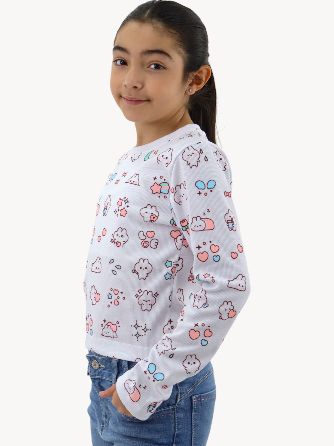 Playera manga larga con print