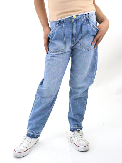 Jeans mom clasic azul medio