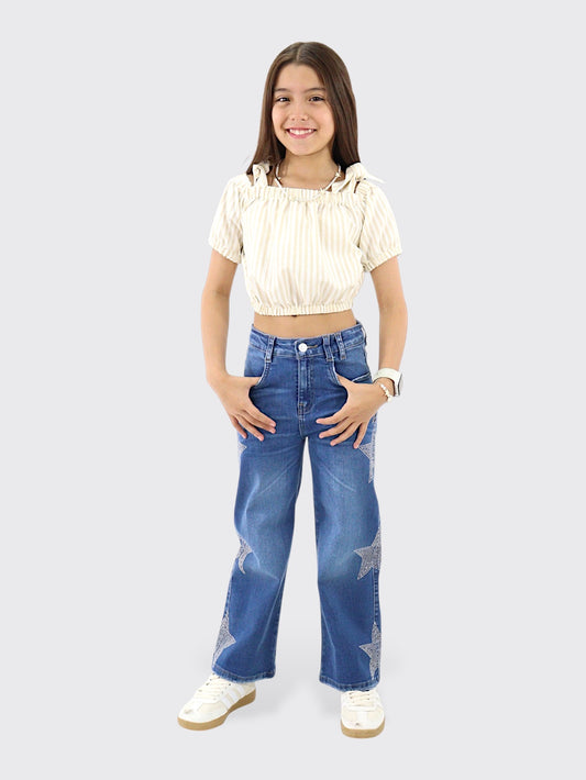 Jeans Wide Brillos