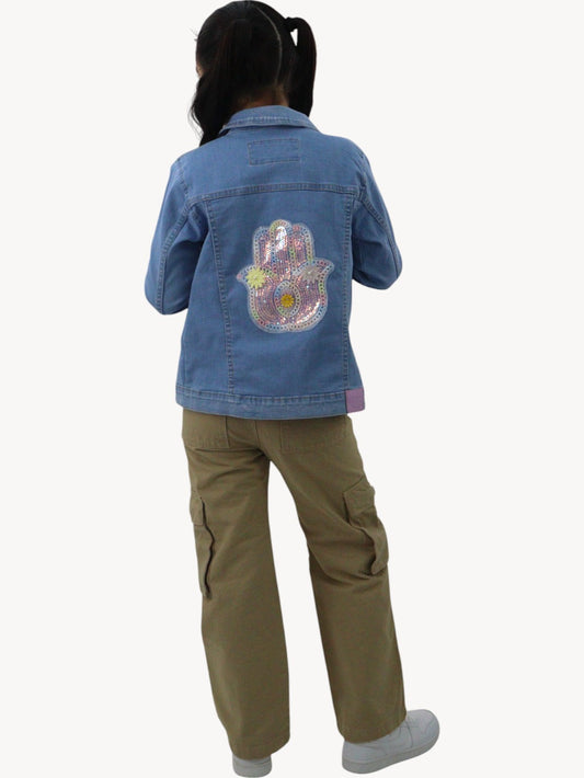 Chamarra denim azul claro