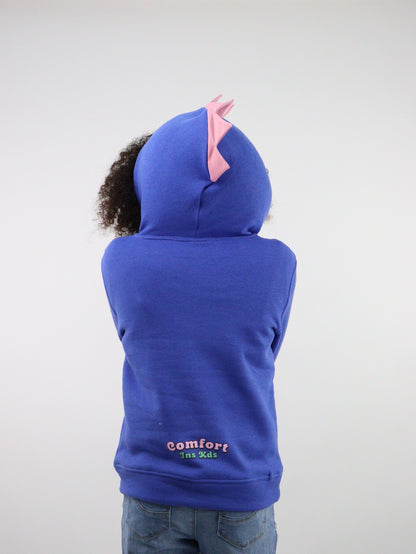 Sudadera con capucha de color azul con estampado