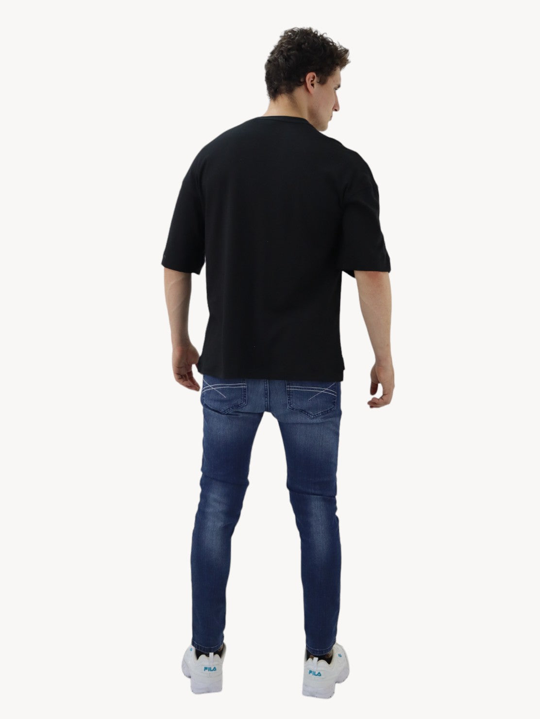 Jeans estilo biker azul oscuro